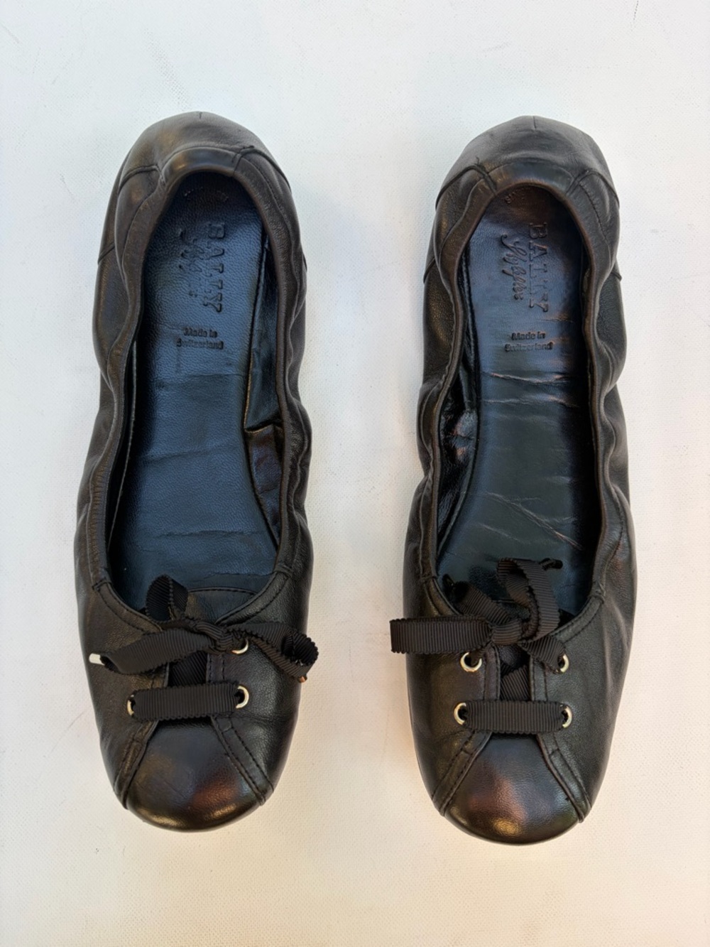 Bally Lace Up Ballet Flats